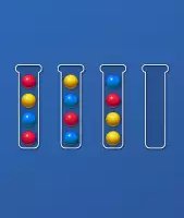 Сортировать шарики по цветам в колбах