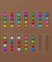 Сортировать шарики по цветам в колбах