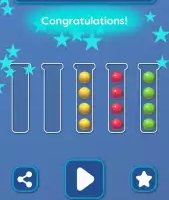 Сортировать шарики по цветам в колбах